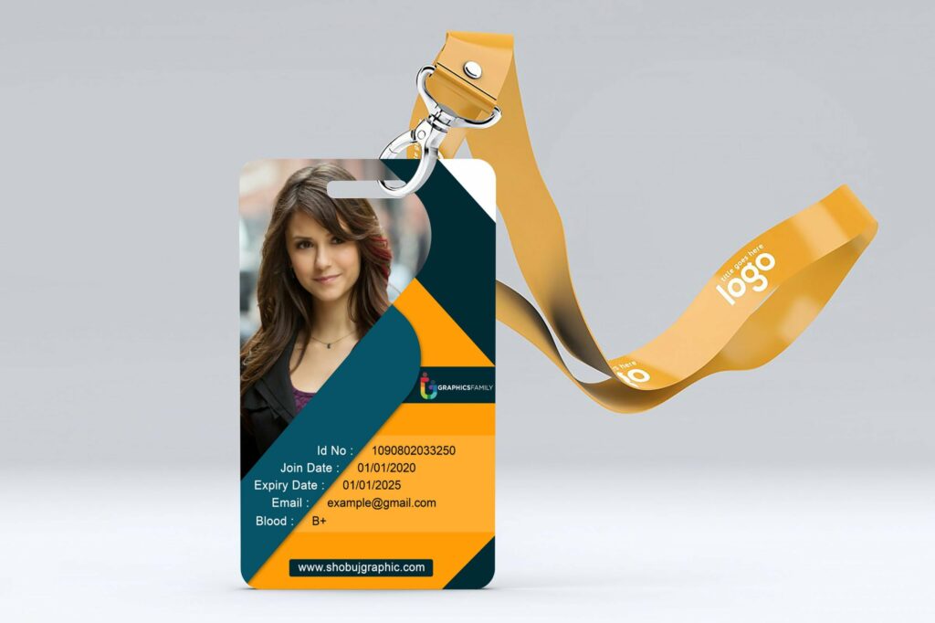 Contoh Desain ID Card Biasa Stadard dengan tali