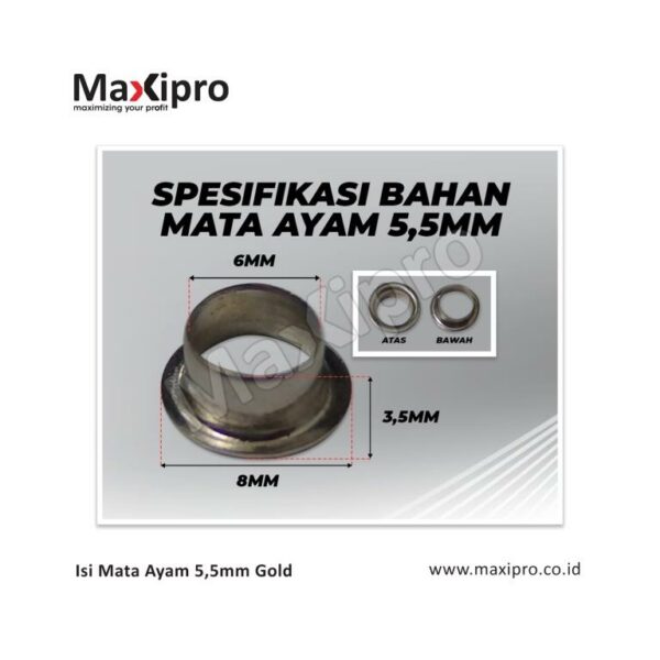 Bahan Isi Mata Ayam 5,5mm Gold (2) - maxipro.co.id