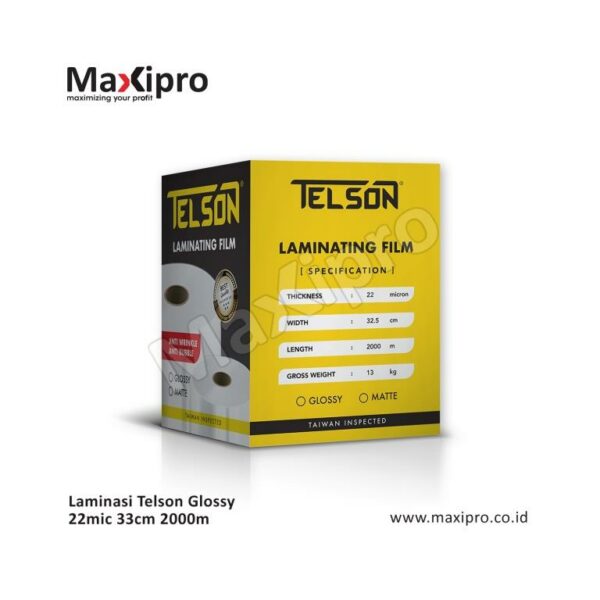 Bahan Laminasi Telson Glossy 22mic 33cm 2000m (2) - maxipro.co.id