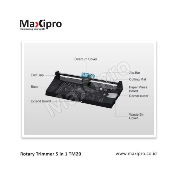 Mesin Rotary Trimmer 5 in 1 - mesin cutter - Alat Pemotong Kertas Maxipro - maxipro.co.id