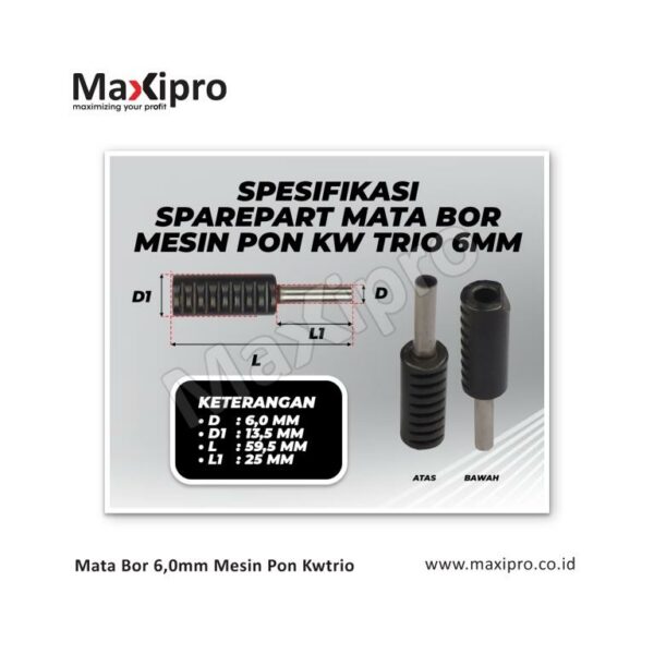 Mata Bor 6,0mm Mesin Pon Kwtrio - Maxipro.co.id