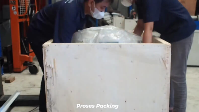Proses Wrapping Mesin Potong Kertas