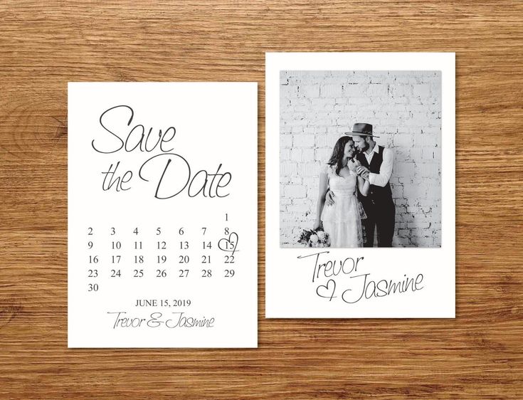 Undangan Pernikahan Polaroid dengan Kalender