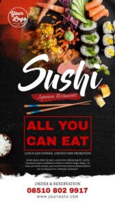 Jenis Poster Komersial Restoran Sushi All You Can Eat