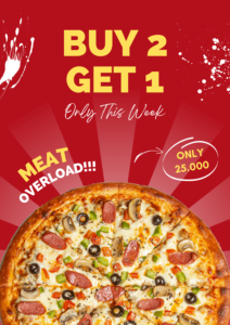 Poster Niaga Promosi Makanan Pizza