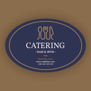 sticker catering oval