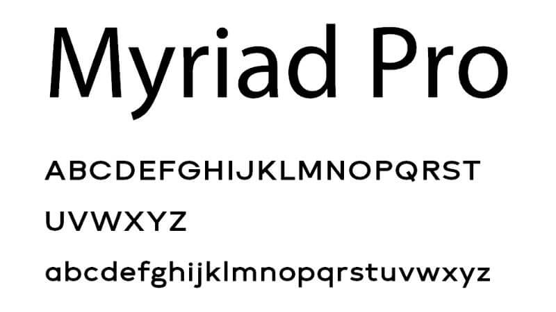 font myriad pro