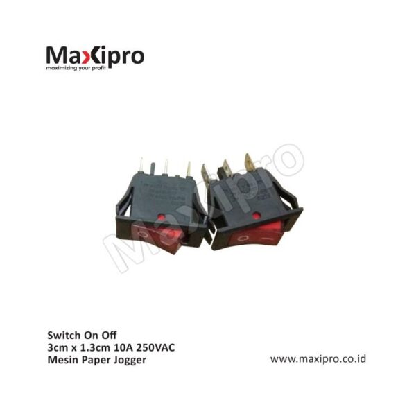 FWSL S69256 - Sparepart Switch On Off Mesin Paper Jogger 3cm x 1.3cm 10A 250VAC