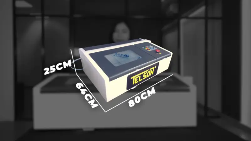 Dimensi Mesin Laser Cutting Telson 50W JY3020