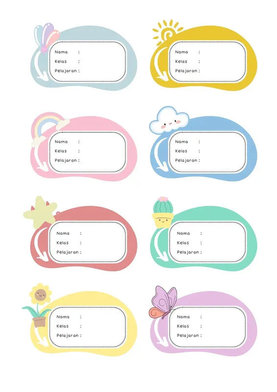 stiker label nama lucu