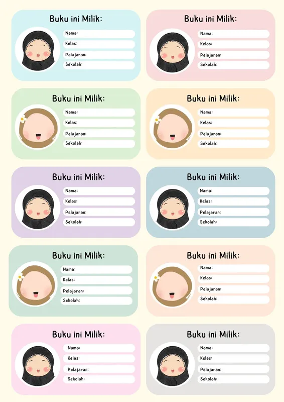 stiker label nama perempuan