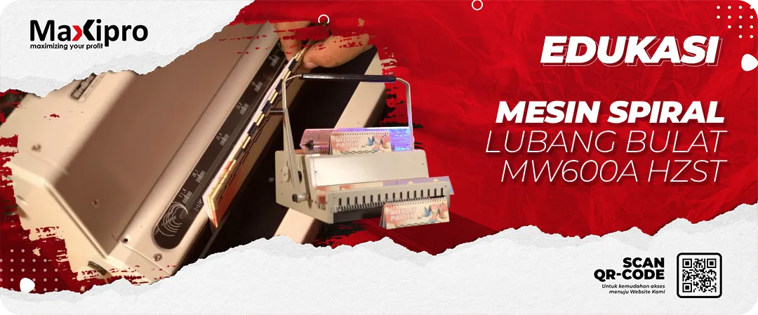 Mesin Jilid Spiral Lubang Bulat Ukuran A3 (MW600A HZST)