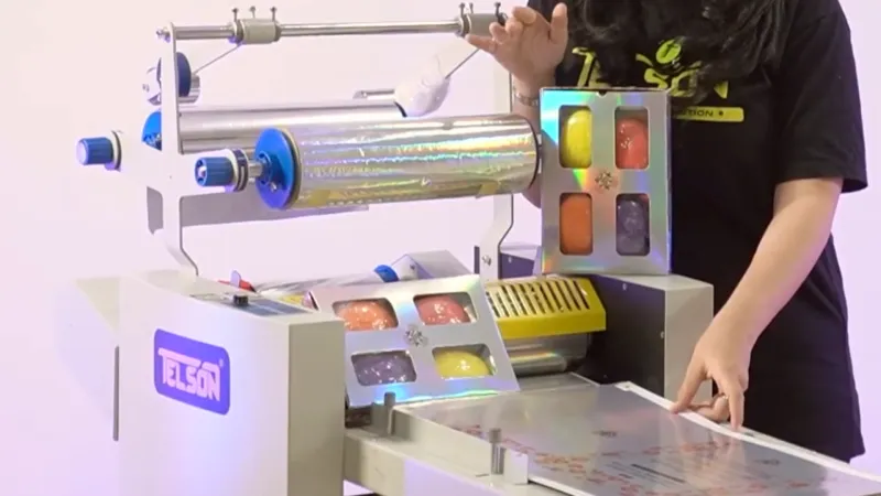 Kemasan Softbox Hologram pakai mesin laminanasi telson