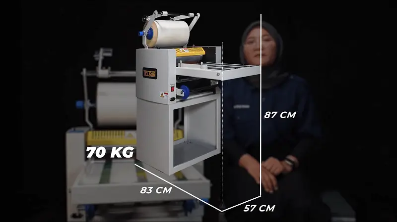 Dimensi Mesin Laminasi Telson 375 W2100