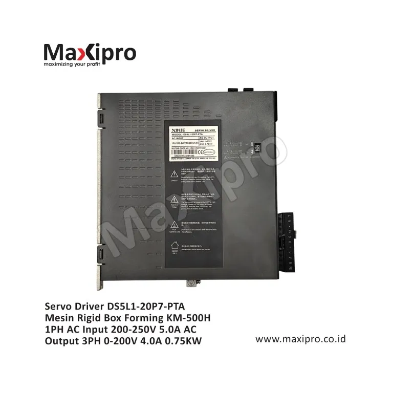 Sparepart-Servo-Driver-Mesin-Rigid-Box-Forming-KM-500H-1PH-AC-Input-200-250V-5.0A-AC-Output-3PH-0-200V-4.0A-0.75KW-DS5L1-20P7-PTA