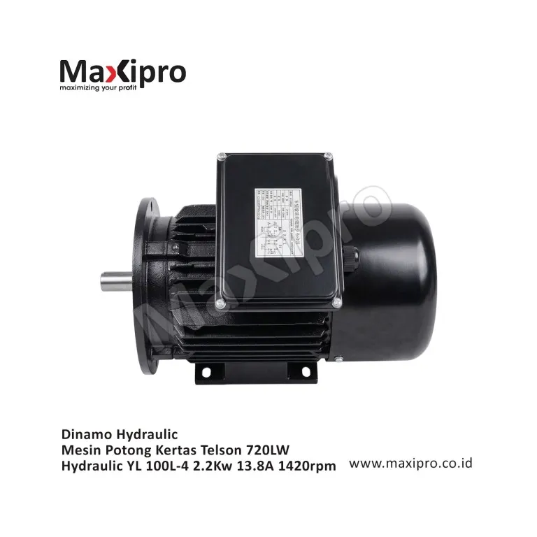 Sparepart Dinamo Hydraulic Mesin Potong Kertas Telson 720LW Hydraulic YL 100L 4 2.2Kw 13.8A 1420rpm