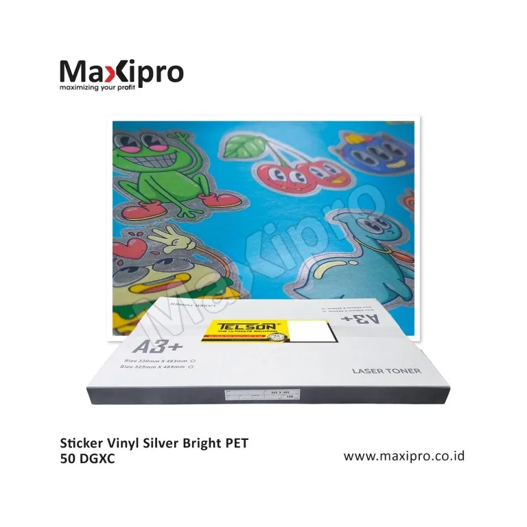 Bahan Sticker Vinyl Silver Bright