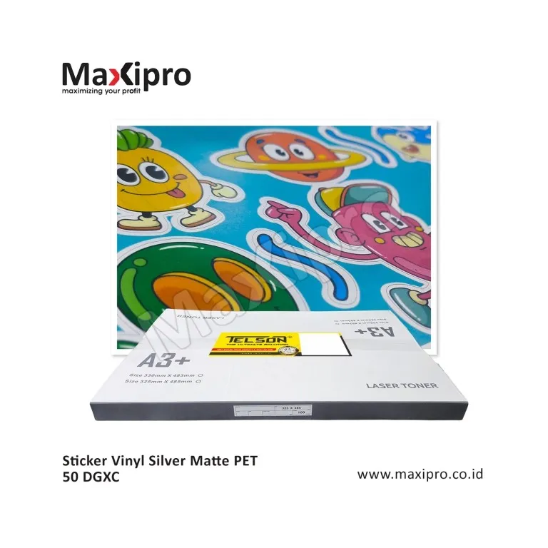 Bahan Sticker Vinyl Silver Matte