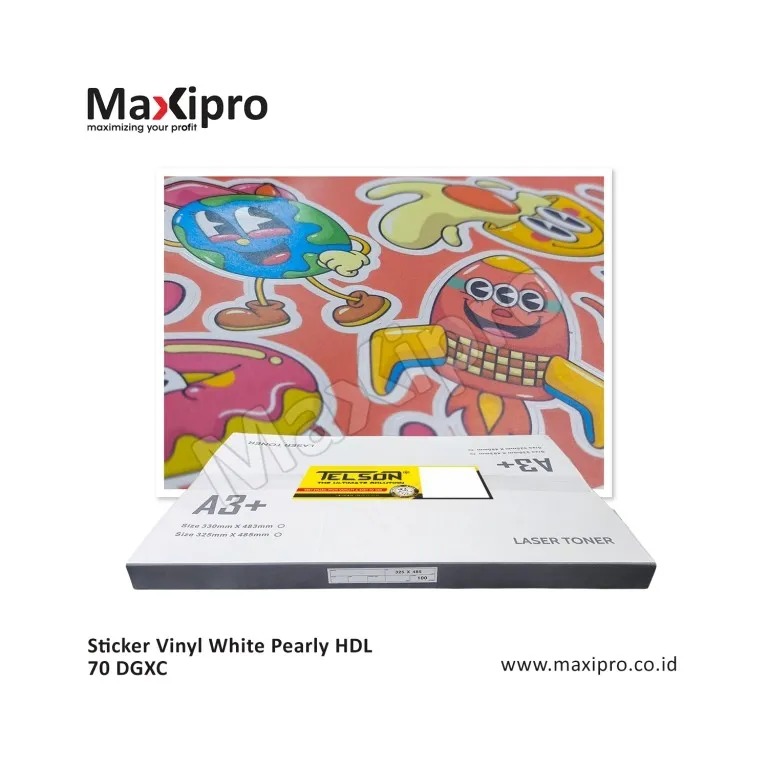 Bahan Sticker Vinyl White Pearly